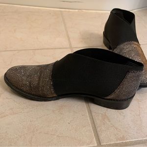 Black and silver Stuart Weitzman slip-on loafers size 7